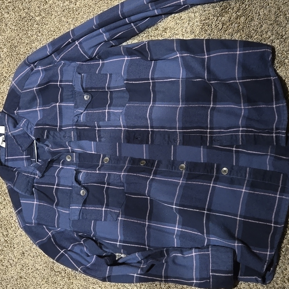 Blue Plaid Roxy Button-Up Shirt - Picture 2 of 8